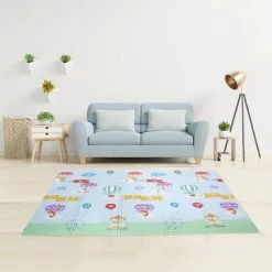 TEAMSON KIDS Tapis De Jeu D’éveil Pliable Pour Enfant Bébé Double Face 2 En 1 Hot Air Balloons Fantasy Fields PS-PM002 - Bleu -Tapis et paillasson Soldes 35976593 4