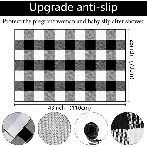 BEARSU Tapis à Carreaux Buffalo, Tapis à Carreaux Buffalo Tissé à La Main 2 BEARSU Tapis à Carreaux Buffalo, Tapis à Carreaux Buffalo Tissé à La Main – Image 2