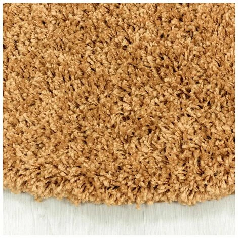 ALLOTAPIS Tapis Shaggy Uni Rond Gadol Or Ø 160 - Or 1 ALLOTAPIS Tapis Shaggy Uni Rond Gadol Or Ø 160 - Or