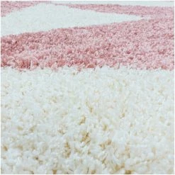 ALLOTAPIS Tapis Shaggy Design Rond Like Rose Ø 120 - Rose -Tapis et paillasson Soldes 36152724 3