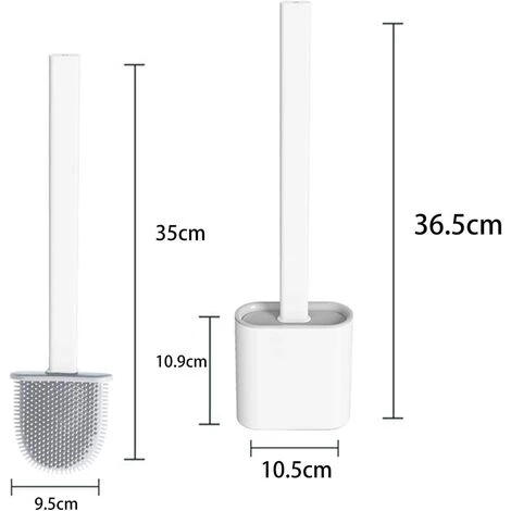 ABCRITAL Brosse De Toilette, Brosse De Toilette Et Récipient, Brosse De Toilette En Silicone Sans Perçage, Brosse De Toilette Plate De Qualité Supérieure Avec Ensemble De Supports À Séchage Rapide 4 ABCRITAL Brosse De Toilette, Brosse De Toilette Et Récipient, Brosse De Toilette En Silicone Sans Perçage, Brosse De Toilette Plate De Qualité Supérieure Avec Ensemble De Supports À Séchage Rapide – Image 4