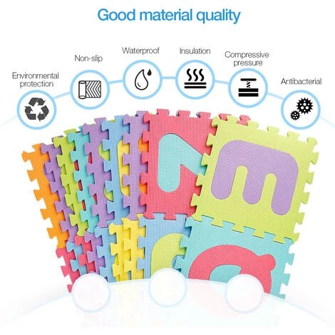 SKECTEN Puzzle Tapis Mousse 36 Pièces Alphabet Et Chiffres 32x32 Cm Tapis De Jeu Enfants 36 Dalles 2 SKECTEN Puzzle Tapis Mousse 36 Pièces Alphabet Et Chiffres 32x32 Cm Tapis De Jeu Enfants 36 Dalles – Image 2