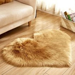 MALLOMNE Tapis En Peau De Mouton Imitation Laine Tapis De Tapis Shaggy De Chambre �� Coucher Antid��rapants En Fausse Fourrure