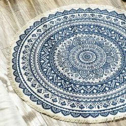 THSINDE Tapis Rond En Coton 90 Cm Tapis De Sol Tissé à La Main Lavable En Machine Avec Pompon Pour La Cuisine à La Maison, Salon, Chambre (diamètre 90 Cm) 7 THSINDE Tapis Rond En Coton 90 Cm Tapis De Sol Tissé à La Main Lavable En Machine Avec Pompon Pour La Cuisine à La Maison, Salon, Chambre (diamètre 90 Cm) -Tapis et paillasson Soldes 36717165 3