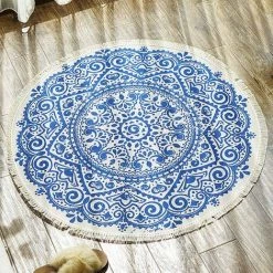 THSINDE Tapis Rond En Coton 90 Cm Tapis De Sol Tissé à La Main Lavable En Machine Avec Pompon Pour La Cuisine à La Maison, Salon, Chambre (diamètre 90 Cm) 8 THSINDE Tapis Rond En Coton 90 Cm Tapis De Sol Tissé à La Main Lavable En Machine Avec Pompon Pour La Cuisine à La Maison, Salon, Chambre (diamètre 90 Cm) -Tapis et paillasson Soldes 36717165 4