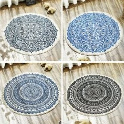 THSINDE Tapis Rond En Coton 90 Cm Tapis De Sol Tissé à La Main Lavable En Machine Avec Pompon Pour La Cuisine à La Maison, Salon, Chambre (diamètre 90 Cm) 9 THSINDE Tapis Rond En Coton 90 Cm Tapis De Sol Tissé à La Main Lavable En Machine Avec Pompon Pour La Cuisine à La Maison, Salon, Chambre (diamètre 90 Cm) -Tapis et paillasson Soldes 36717165 5