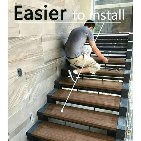 LangRay Lot De 15 Bandes Antidérapantes Pour Escaliers Transparent 10 X 60 Cm 4 LangRay Lot De 15 Bandes Antidérapantes Pour Escaliers Transparent 10 X 60 Cm – Image 4