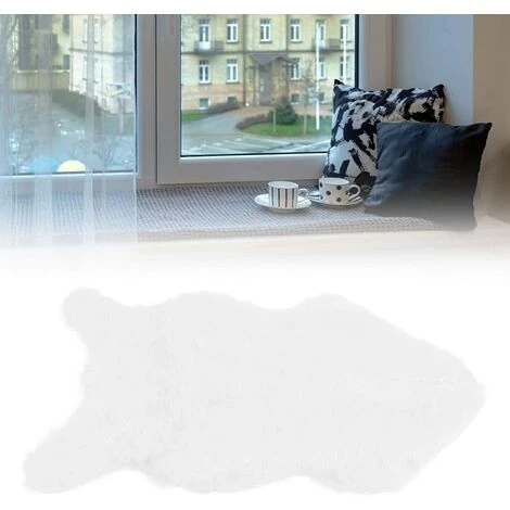 ILOVEMILAN Tapis Tapis En Fausse Fourrure De Mouton, Tapis Doux, Tapis Pour Chambre, Canapé, Plancher, Salon, Décor (blanc) 2 ILOVEMILAN Tapis Tapis En Fausse Fourrure De Mouton, Tapis Doux, Tapis Pour Chambre, Canapé, Plancher, Salon, Décor (blanc) – Image 2