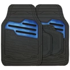STREETWIZE Tapis De Voiture En Caouthcouc, Set Universel - Noir / Bleu