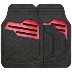 STREETWIZE Tapis De Voiture En Caouthcouc, Set Universel - Noir / Rouge