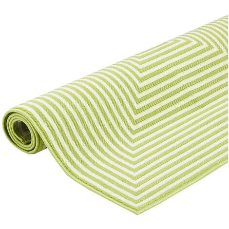 DELADECO Tapis Design Pour Terrasse Et Salon Rectangle Naples Vert 133x190 - Vert 4 DELADECO Tapis Design Pour Terrasse Et Salon Rectangle Naples Vert 133x190 - Vert – Image 4