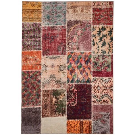 DELADECO Tapis Patchwork Multicolore Pour Salon Barletta Multicolore 80x150 - Multicolore 1 DELADECO Tapis Patchwork Multicolore Pour Salon Barletta Multicolore 80x150 - Multicolore