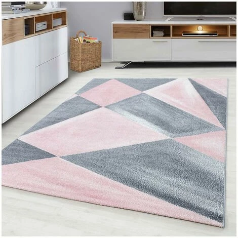 ALLOTAPIS Tapis Graphique Pour Salon Design Rectangle Adel Rose 80x150 - Rose 1 ALLOTAPIS Tapis Graphique Pour Salon Design Rectangle Adel Rose 80x150 - Rose