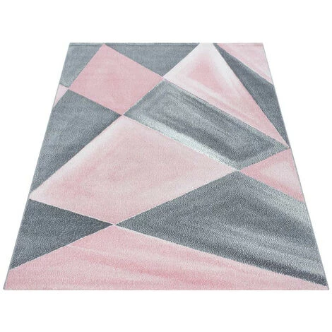 ALLOTAPIS Tapis Graphique Pour Salon Design Rectangle Adel Rose 80x150 - Rose 2 ALLOTAPIS Tapis Graphique Pour Salon Design Rectangle Adel Rose 80x150 - Rose – Image 2