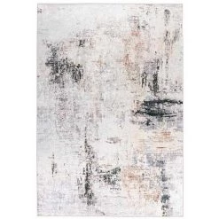 Paris Prix - Tapis Vintage Imprimé à Poils Plats "rhodin" Crème 120 X 170 Cm