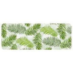 Paris Prix - Tapis D'entrée Imprimé "green Feuilles" 45x120cm Vert