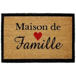 Paris Prix - Paillasson Rectangulaire "casita" 40x60cm Naturel