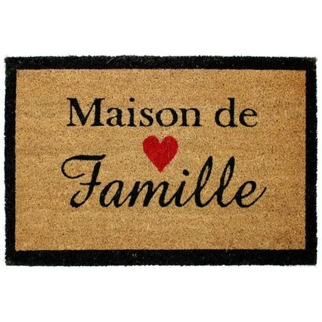 Paris Prix - Paillasson Rectangulaire "casita" 40x60cm Naturel 1 Paris Prix - Paillasson Rectangulaire "casita" 40x60cm Naturel