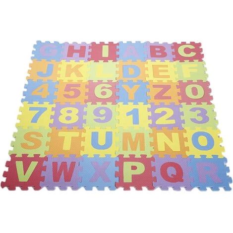 YONGQING Tapis Puzzle 36pcs 26 Lettres+10 Chiffres En Mousse EVA 16*16cm Pour Bébé/Enfant - Couleur 2 YONGQING Tapis Puzzle 36pcs 26 Lettres+10 Chiffres En Mousse EVA 16*16cm Pour Bébé/Enfant - Couleur – Image 2