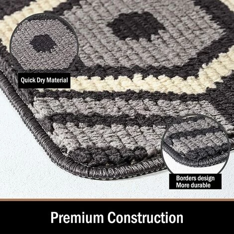 TRIOMPHE Color&Geometry Paillasson Antidérapant, Tapis De Porte | Doux | Lavable En Machine | Absorbant Et Résistant | Tapis Pour Intérieur, Extérieur, Entrée, Escaliers, Couloir, Cour - 50 X 80 Cm, Noir 4 TRIOMPHE Color&Geometry Paillasson Antidérapant, Tapis De Porte | Doux | Lavable En Machine | Absorbant Et Résistant | Tapis Pour Intérieur, Extérieur, Entrée, Escaliers, Couloir, Cour - 50 X 80 Cm, Noir – Image 4