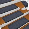 VidaXL Tapis D'escalier 5 Pcs Tissu Aiguilleté 65x25 Cm Anthracite - Anthracite