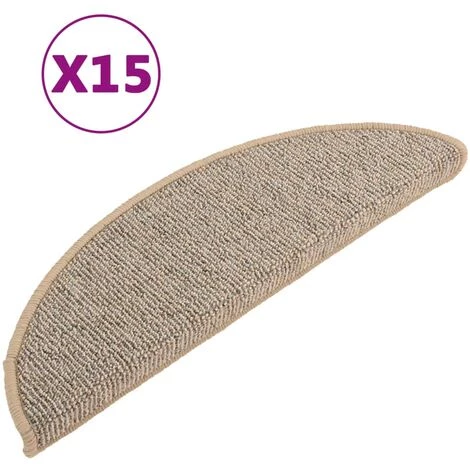 VidaXL Tapis De Marches D'escalier 15 Pcs Marron 56x17x3 Cm - Brun 2 VidaXL Tapis De Marches D'escalier 15 Pcs Marron 56x17x3 Cm - Brun – Image 2