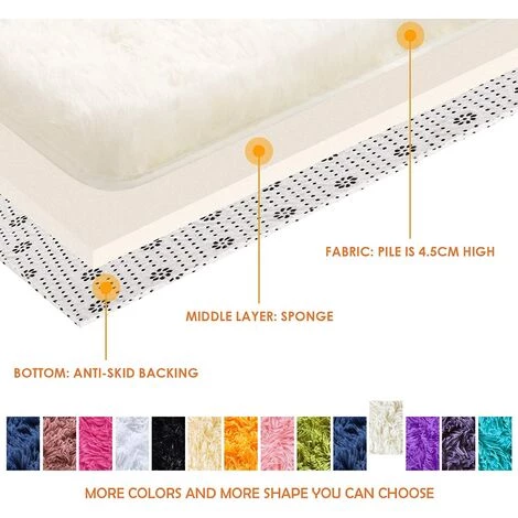 BEARSU Tapis Shaggy Doux Pour Chambre à Coucher Tapis De Salon Moelleux Tapis De Pépinière Filles Tapis Enfants Décor à La Maison Tapis 4 X 5,3 Pieds Blanc Crème 2 BEARSU Tapis Shaggy Doux Pour Chambre à Coucher Tapis De Salon Moelleux Tapis De Pépinière Filles Tapis Enfants Décor à La Maison Tapis 4 X 5,3 Pieds Blanc Crème – Image 2