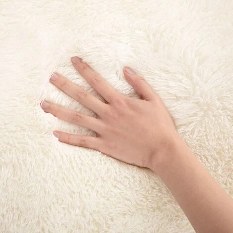 BEARSU Tapis Shaggy Doux Pour Chambre à Coucher Tapis De Salon Moelleux Tapis De Pépinière Filles Tapis Enfants Décor à La Maison Tapis 4 X 5,3 Pieds Blanc Crème 3 BEARSU Tapis Shaggy Doux Pour Chambre à Coucher Tapis De Salon Moelleux Tapis De Pépinière Filles Tapis Enfants Décor à La Maison Tapis 4 X 5,3 Pieds Blanc Crème – Image 3