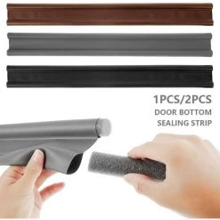ABCRITAL Bas De Porte Double Isolant, Boudin De Porte Anti Froid, Boudin De Porte Double Isolant, Boudin Protection Contre Courants D'Air Anti Bruit, Joint De Porte Interieur Universel Etanche (Marron) -Tapis et paillasson Soldes 37091153 4