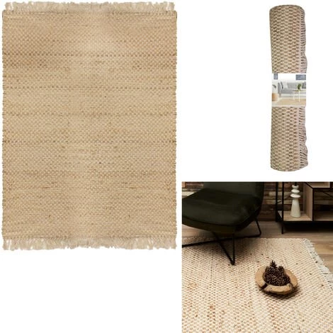 TAPIS JUTE AVEC FRANGES 120X170CM 1 TAPIS JUTE AVEC FRANGES 120X170CM