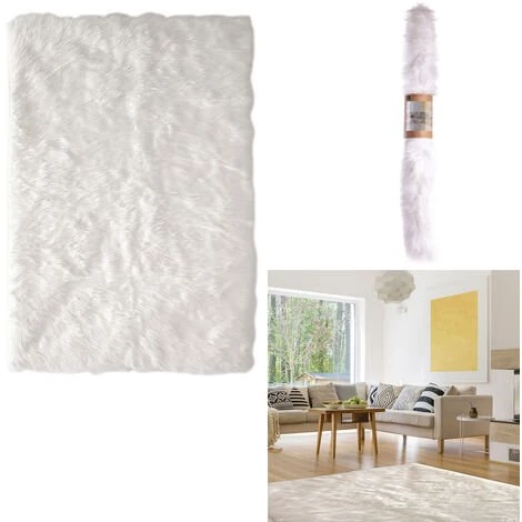 TAPIS IMITATION FOURRURE ECRU 115X170CM 1 TAPIS IMITATION FOURRURE ECRU 115X170CM