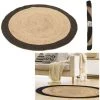TAPIS ROND JUTE BORD NOIR 120CM