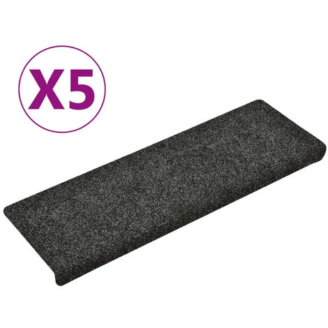 ASUPERMALL Tapis De Marches D'escalier 5 Pcs Gris 65x25 Cm Aiguillete 2 ASUPERMALL Tapis De Marches D'escalier 5 Pcs Gris 65x25 Cm Aiguillete – Image 2
