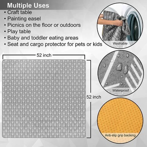 ABCRITAL Grande Protection De Sol Antidérapante Pour Tapis Anti-Éclaboussures Pour Chaise Haute / Tapis Anti-Éclaboussures 2 ABCRITAL Grande Protection De Sol Antidérapante Pour Tapis Anti-Éclaboussures Pour Chaise Haute / Tapis Anti-Éclaboussures – Image 2