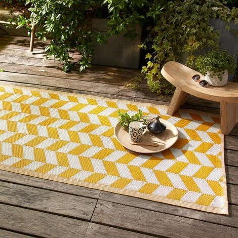 Tapis D'extérieur Géométrique 90 X 180 Cm Atmosphera - Ocre - Ocre 3 Tapis D'extérieur Géométrique 90 X 180 Cm Atmosphera - Ocre - Ocre – Image 3