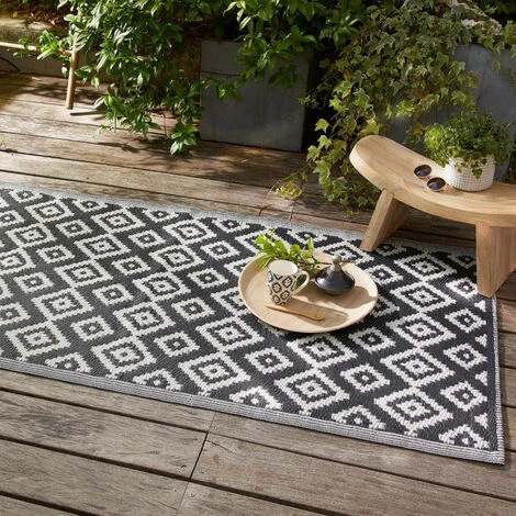 Tapis D'extérieur Géométrique 90 X 180 Cm Atmosphera - Noir - Noir 3 Tapis D'extérieur Géométrique 90 X 180 Cm Atmosphera - Noir - Noir – Image 3