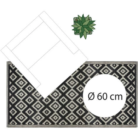 Tapis D'extérieur Géométrique 90 X 180 Cm Atmosphera - Noir - Noir 4 Tapis D'extérieur Géométrique 90 X 180 Cm Atmosphera - Noir - Noir – Image 4