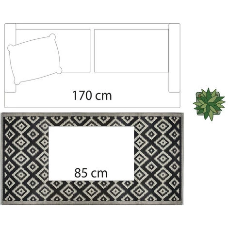 Tapis D'extérieur Géométrique 90 X 180 Cm Atmosphera - Noir - Noir 5 Tapis D'extérieur Géométrique 90 X 180 Cm Atmosphera - Noir - Noir – Image 5