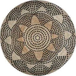 UNIVERS DECOR Tapis Rond Jute Motif 2 "Livin" Diamètre 120 Cm Atmosphera - Jute