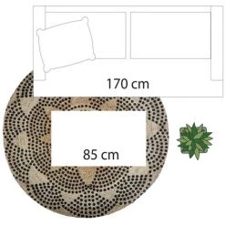 UNIVERS DECOR Tapis Rond Jute Motif 2 "Livin" Diamètre 120 Cm Atmosphera - Jute -Tapis et paillasson Soldes 37769510 5