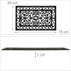 Relaxdays Paillasson Caoutchouc, LXP 75x45 Cm, Antidérapant, Résistant Aux Intempéries, Tapis Extérieur Intérieur, Noir 9 Relaxdays Paillasson Caoutchouc, LXP 75x45 Cm, Antidérapant, Résistant Aux Intempéries, Tapis Extérieur Intérieur, Noir -Tapis et paillasson Soldes 37828267 5