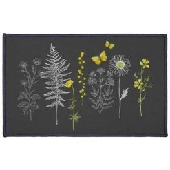Paris Prix - Tapis Déco Imprimé "floraison" 50x80cm Gris