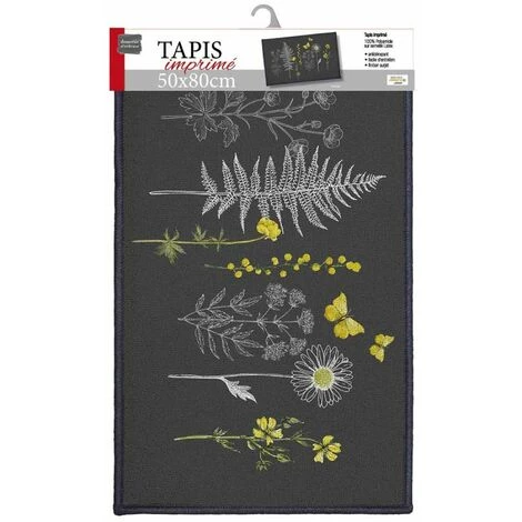 Paris Prix - Tapis Déco Imprimé "floraison" 50x80cm Gris 2 Paris Prix - Tapis Déco Imprimé "floraison" 50x80cm Gris – Image 2