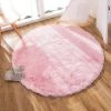 BEARSU Tapis Pour Le Salon，Tapis Moelleux D'intérieur Modernes En Velours Super Doux Et Moelleux Fluffy Soft Longhair Décoratif Coussin De Chaise Canapé Natte，Chambre Des Enfants(Blancs,100x100cm)