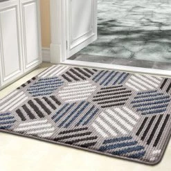 THSINDE Tapis De Sol à Rayures Anti-poussière Pour Couloir D'entrée Tapis De Sol Absorbants Antidérapants Et Résistants à L'usure Tapis De Sol Pour Couloir De Porte D'entrée Adaptés à L'intérieur, à L'extérieur, Au Salon, Dans Le Couloir, Dans La Cour 50 * 80 Cm -Tapis et paillasson Soldes 37982021 3