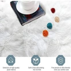 BEARSU Tapis Blanc,Tapis De Chambre En Peau De Mouton Artificielle,Tapis De Lit En Laine, Tapis En Peluche Pour Chaise Et Coussin De Canapé Tapis Rectangulaire (Blanc,60 X 90 CM) 7 BEARSU Tapis Blanc,Tapis De Chambre En Peau De Mouton Artificielle,Tapis De Lit En Laine, Tapis En Peluche Pour Chaise Et Coussin De Canapé Tapis Rectangulaire (Blanc,60 X 90 CM) -Tapis et paillasson Soldes 38219661 3