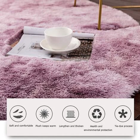 Tapis De Sol Tapis De Sol Rond Tie-dye Tapis Dégradé De Couleur Net Rouge Le Même Chevet Tapis À Poils Longs Tapis De Sol Décoration De Chambre Tapis Style Pastoral, Tapis Décoratifs Pour La Mai-GrooFoo (rose-80cm) 2 Tapis De Sol Tapis De Sol Rond Tie-dye Tapis Dégradé De Couleur Net Rouge Le Même Chevet Tapis À Poils Longs Tapis De Sol Décoration De Chambre Tapis Style Pastoral, Tapis Décoratifs Pour La Mai-GrooFoo (rose-80cm) – Image 2