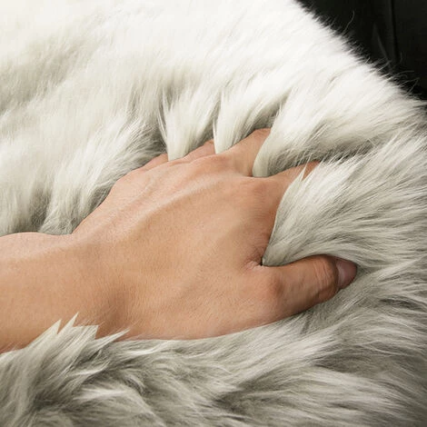 WOLTU Tapis En Peau De Mouton. Tapis Pour Chambre.salon De Lit.Tapis De Canapé 100-110cm. Blanc 4 WOLTU Tapis En Peau De Mouton. Tapis Pour Chambre.salon De Lit.Tapis De Canapé 100-110cm. Blanc – Image 4