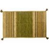 Doge Milano Tapis Moderne Kansas, Style Kilim, 100% Coton, Vert, 90x60cm