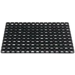 HAMAT Paillasson Bagues Ouvertes Noir Caoutchouc L400xl600xS22 Mm